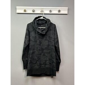 Calvin Klein Performance Sweatshirt Womens Medium Black Camo Cowl Neck Hoodie